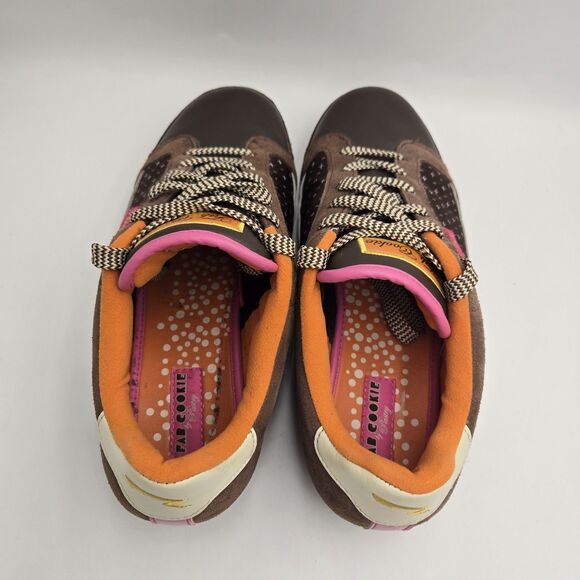 Fab Cookie Pastry Women’s Shoes 8.5 Brown Pink Suede Leather Sneakers Retro Y2K - Picture 10 of 11